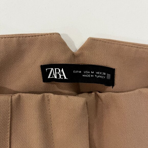 Women's Pants "Zara" High-rise Straight Leg Tan Camel Pants Size Medium - Picture 3 of 3